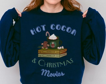 Hot Cocoa and Christmas Movies Sweater, Christmas Tree shirt, Winter Sweater, Holiday Sweater, Christmas Shirt, Christmas Gift, Santa Shirt