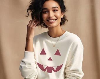Halloween Pumpkin Face, Halloween Sweatshirt, Halloween, Pumpkin Sweatshirt, Pumpkin Shirt, Vintage Pumpkin Sweatshirt, Pumpkin Sweater