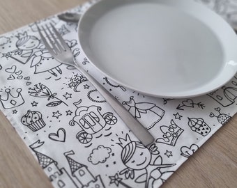 Washable coloring placemat