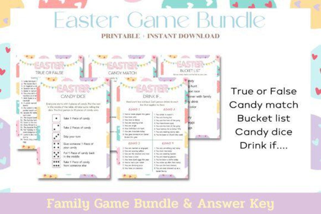 Easter Game Bundle | Printable Easter Games for Kids | Party Games and Activities | Family Games ...