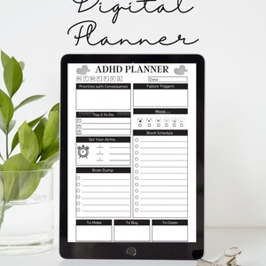 ADHD Planner (made by an ADHDer) - PRINTABLE Adult ADHD Journal, organiser, daily planner, self care & growth mindset pages. Science based.