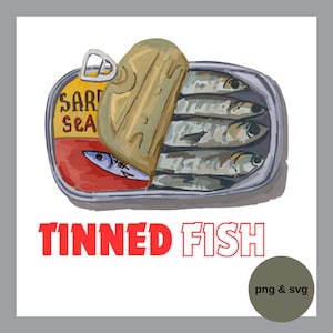 Canned Sardines - Vector Clipart - Instant Digital Download - Digital Art Files - SVG - PNG - Cut Files - Sublimation Printing