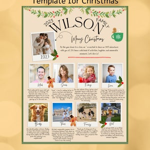 Newsletter di Natale, Rassegna dell'anno, Newsletter per la famiglia, Newsletter per le festività, Cartolina fotografica per le festività, Lettera di Natale