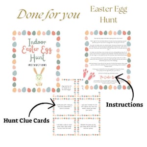 Indoor easter egg hunt, easter scavenger hunt, easter activity, easter games for kids, easter printable