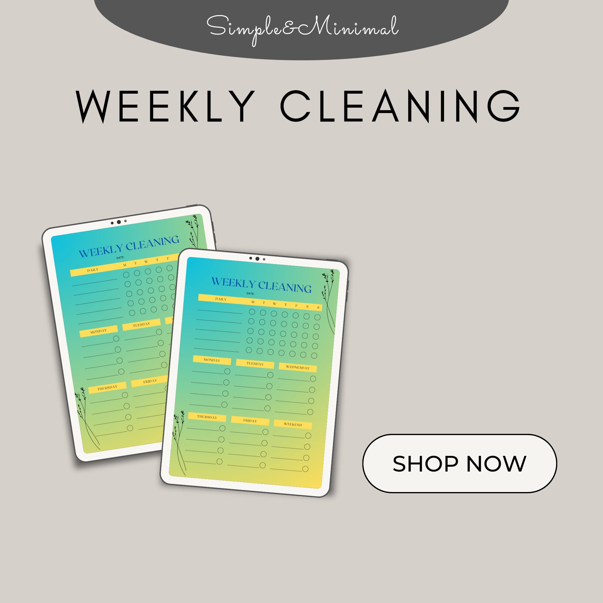 EDITABLE Cleaning Schedule Planner Word Google Docs Fillable Printable ...