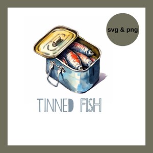 Canned Sardines - Vector Clipart - Instant Digital Download - Digital Art Files - SVG - PNG - Cut Files - Sublimation Printing