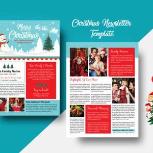 Newsletter di Natale, Rassegna dell'anno, Newsletter per la famiglia, Newsletter per le festività, Cartolina fotografica per le festività, Lettera di Natale