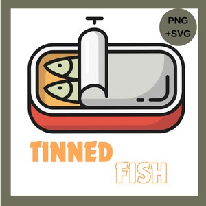Canned Sardines - Vector Clipart - Instant Digital Download - Digital Art Files - SVG - PNG - Cut Files - Sublimation Printing