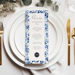 Afternoon Tea Menu Template Canva Restaurant Menu INSTANT DOWNLOAD