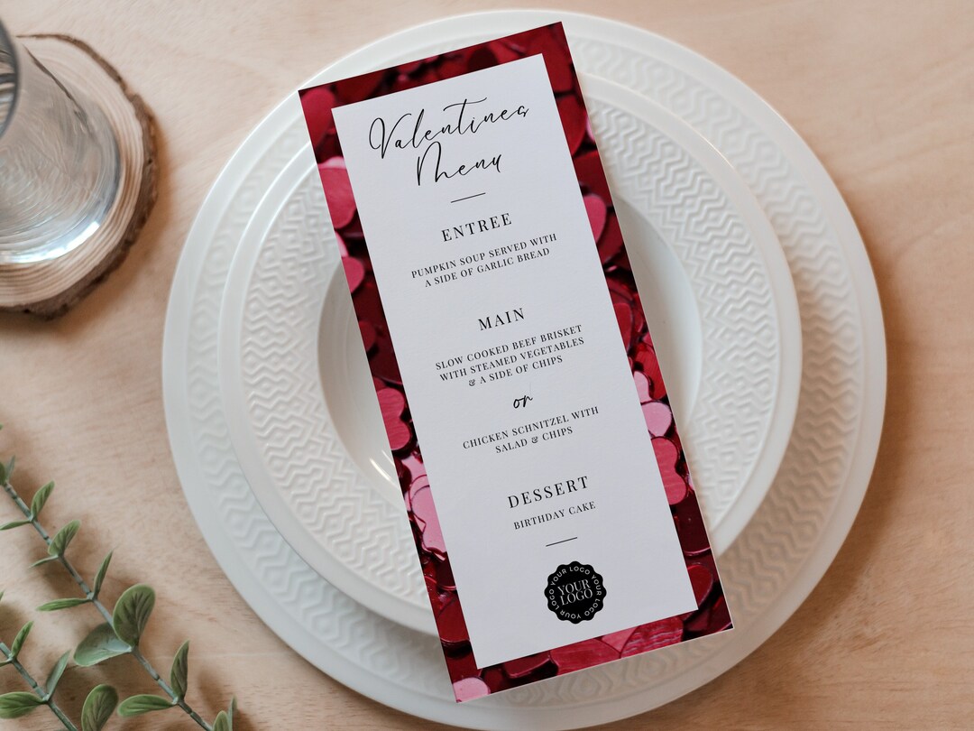 Valentines Day Menu Template, Canva Restaurant Menu, INSTANT DOWNLOAD ...