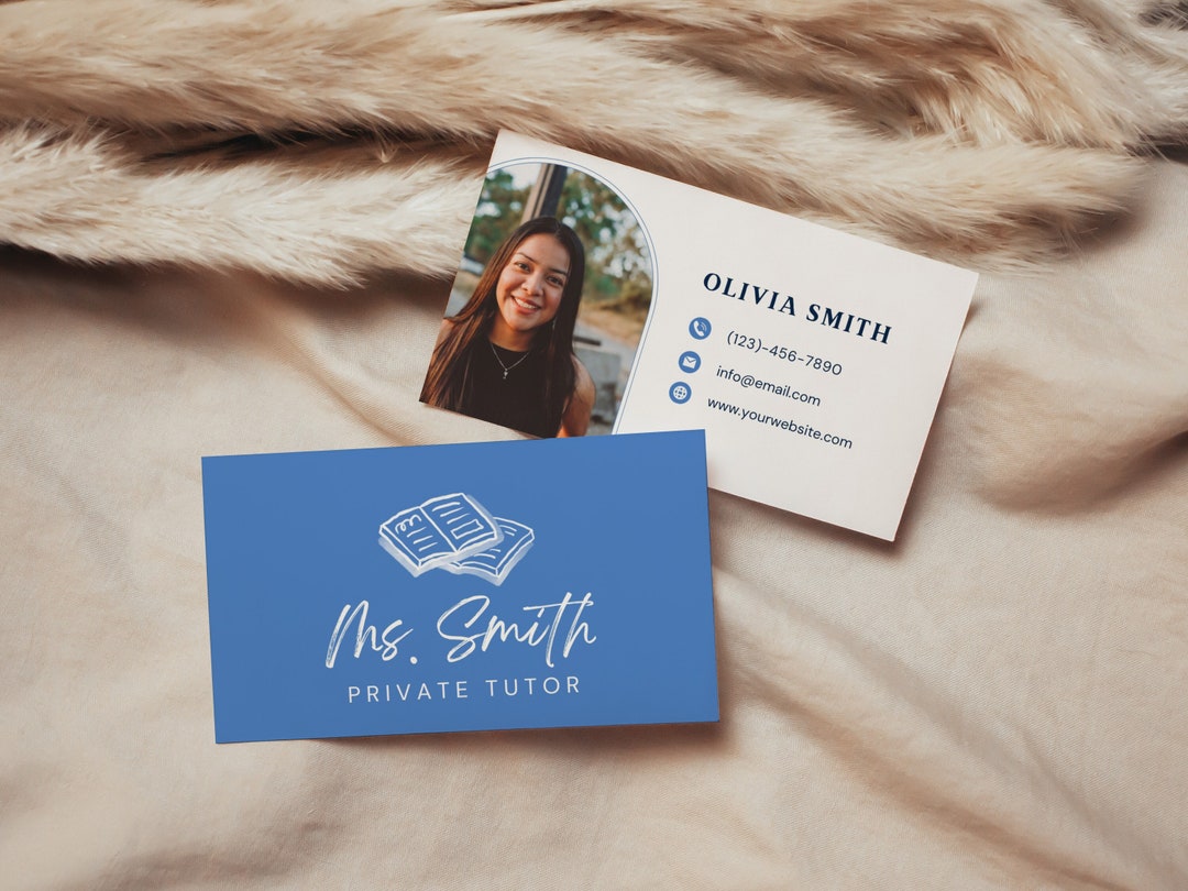 Business Cards for Tutoring, Private Tutor Advertising, INSTANT ...