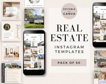 Real Estate Ads on Instagram, Realtor Posts for Social Media, Lettings Agency, Property Manager, Beige Canva Template, Modern, PTT-H02