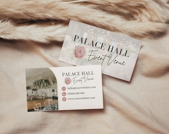 Event Venue Business Cards, INSTANT DOWNLOAD, Event Space Rental Cards, Editable Canva Template, Wedding Venue Hire, Luxury Elegant, PTT-D03