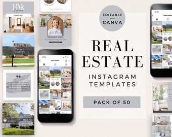 Real Estate Ads on Instagram, Realtor Posts for Social Media, Lettings Agency, Property Manager, Grey Canva Template, Modern, PTT-H03