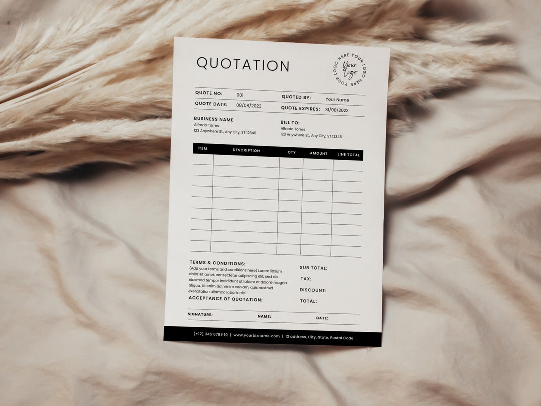 Invoice Quotation Business Quotation Template, Quotation Invoice Template, Estimate ...