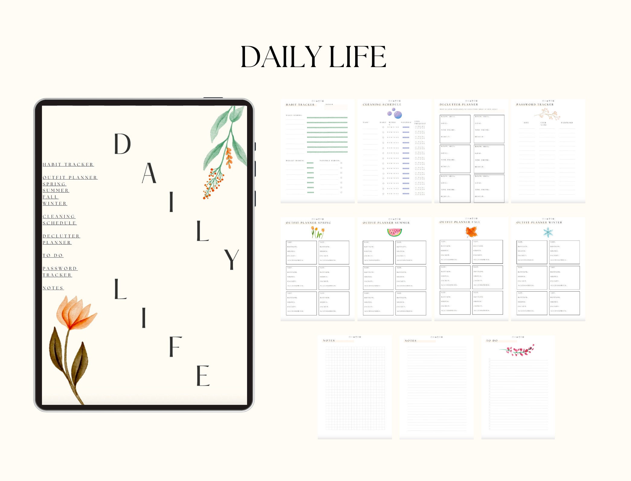 2024 the Healthy Planner Dated Digital Planner Calendar Stressfree