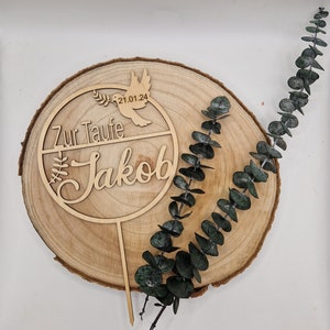 Cake Topper Baptism Communion Personalized with date and name image 2