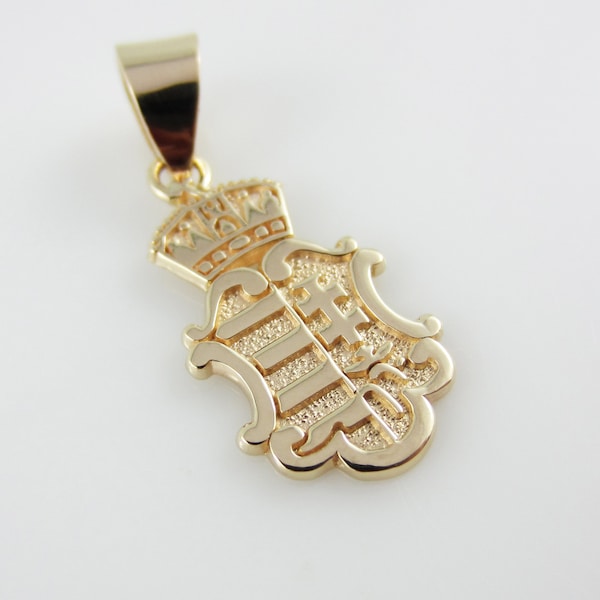 Hungarian Jewelry Coat Of Arms Gold Necklace With Hungarian Crest And Crown Of Hungary Gold Pin Souvenir Pendant Hungarian Heritage Charm
