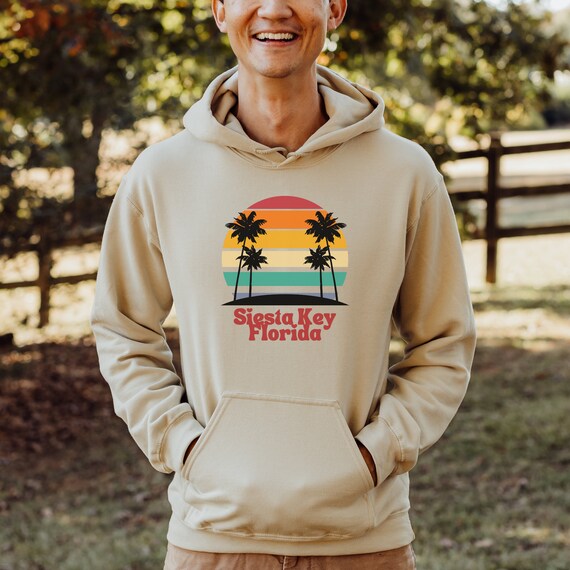 Siesta Key Sweatshirt Tan Hoodie Mens From Florida Siesta Beach Sweatshirt  Spring Break Siesta Key Hoodie Surf Hoodie Men Gym Hoodie Men 