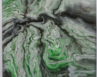 Electric Green - Abstract Acrylic Pour Painting