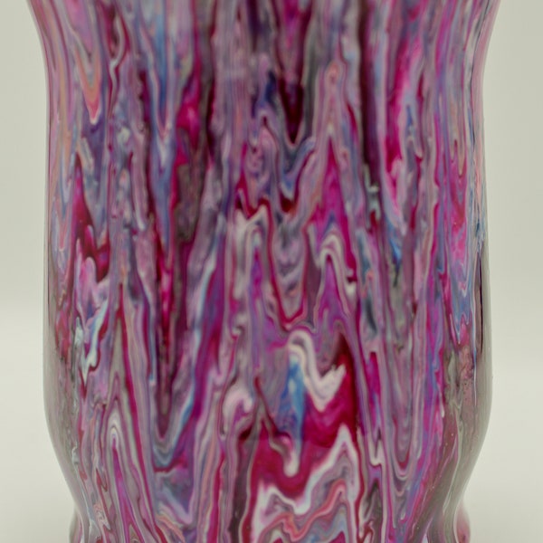 4.5-inch Acrylic Pour Painted Hurricane Candle Holder