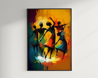 Abstract African Painting African Wall Art Colorful Wall Decor African Art Abstract African Decor