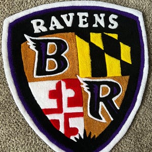 Baltimore Ravens shield custom rug