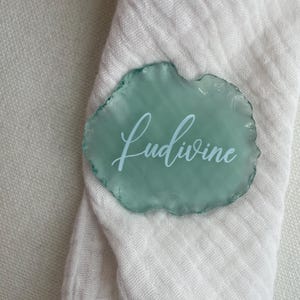 Tarjetas de lugar de vidrio marino / tarjetas de lugar de vidrio verde