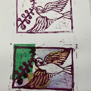 Lino Print - Peace Dove