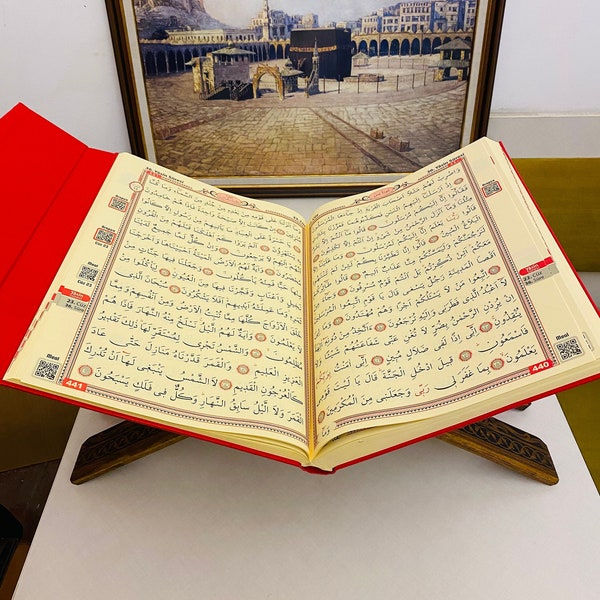 Große Größe und Buchstabe Koran | Sondergröße Lederkoran | Sehr leicht zu lesender Koran | Islamisches Muslimisches Produkt | Moshaf Kuran el Kareem