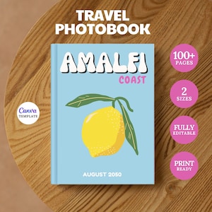 100+ Italy Travel Photobook Template Canva | Editable Vacation Album Print Ready | Assouline Style Coffee Table Holiday Photo Book Scrapbook