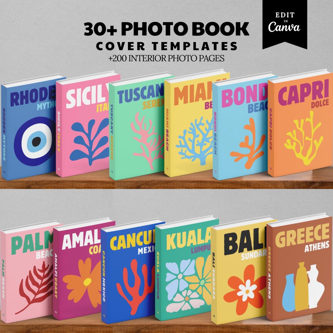 Photo Book Customizable 30+ Luxury Photo Book Cover Designs : Canva Template, 200-page Photo ...