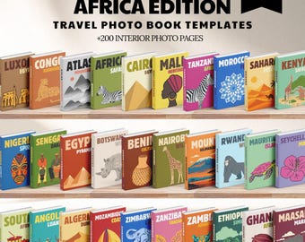 Afrika Edition Fotobuch Canva Template: Urlaubs Fotoalbum, Luxus Kaffeetisch Bücher (Digitaler Download)