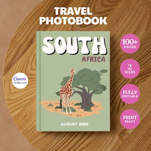 100+ South Africa Travel Photobook Template Canva | Vacation Album Print Ready | Assouline Style Coffee Table Holiday Photo Book Scrapbook