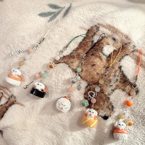 Sushi chiot phonecharms porte-clés anime personnage de dessin animé mignons kawaii accessoire cadeau chiot amoureux des chiens