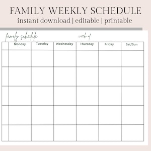 Family Weekly Schedule