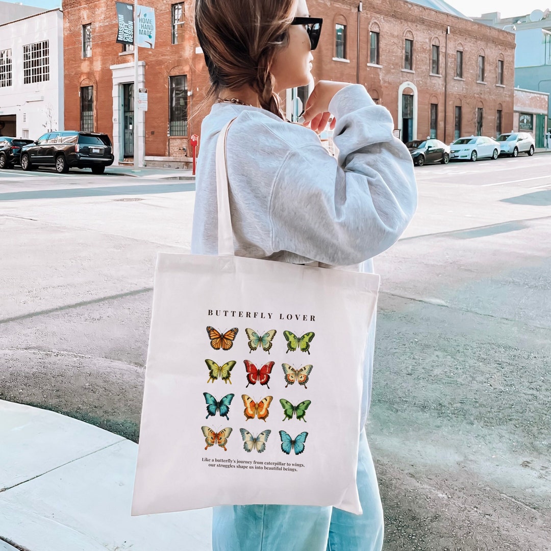 CafePress 'World's Best Nana' Butterflies Tote Bag - Natural Canvas Reusable Shopping Bag - View #7
