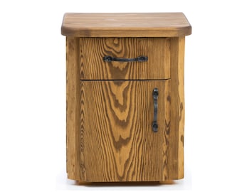 Wooden bedside table, bedside table.  Nightstand from an edgeless table