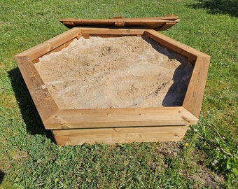 Wooden sand box 154x154 cm, solid wood sand pit, wooden sand pit, sandbox