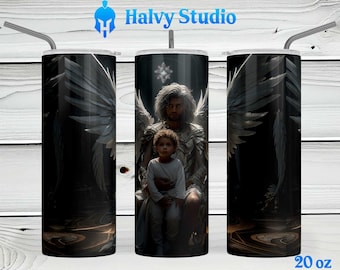 Angel and Child #0122 sublimation design for 15oz, 20oz straight, 20oz tapered, and 30oz Skinny Tumblers, Digital Download