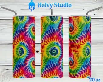 Spiral Tie-Dye #0108 sublimation design for 15oz, 20oz straight, 20oz tapered, and 30oz Skinny Tumblers, Digital Download
