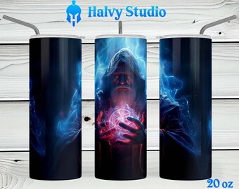 Wizard #0095 sublimation design for 15oz, 20oz straight, 20oz tapered, and 30oz Skinny Tumblers, Digital Download