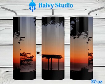 Big Sur Sunset #0129 sublimation design for 15oz, 20oz straight, 20oz tapered, and 30oz Skinny Tumblers, Digital Download