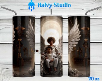 Angel and Child #0121 sublimation design for 15oz, 20oz straight, 20oz tapered, and 30oz Skinny Tumblers, Digital Download