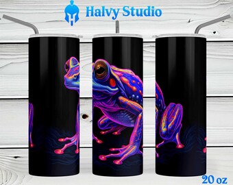 Black Light Frog #0152 sublimation design for 15oz, 20oz straight, 20oz tapered, and 30oz Skinny Tumblers, Digital Download