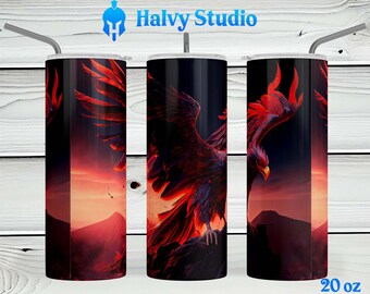 Phoenix #0042 sublimatieontwerp voor 15oz, 20oz recht, 20oz taps toelopend en 30oz skinny tuimelaars, digitale download