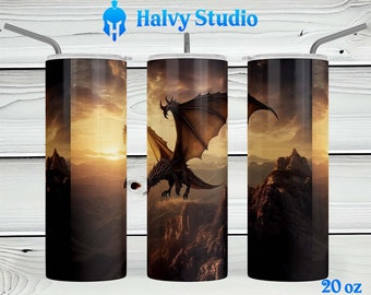 Dragon Mountain #0083 sublimatieontwerp voor 15oz, 20oz rechte, 20oz taps toelopende en 30oz magere tuimelaars, digitale download