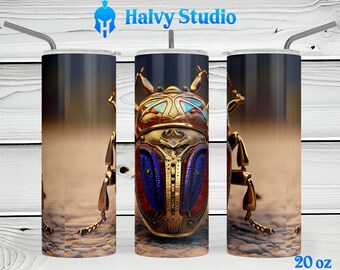 Scarab Beetle #0173 sublimation design for 15oz, 20oz straight, 20oz tapered, and 30oz Skinny Tumblers, Digital Download