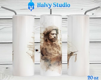 Pirate Ship #0167 sublimation design for 15oz, 20oz straight, 20oz tapered, and 30oz Skinny Tumblers, Digital Download
