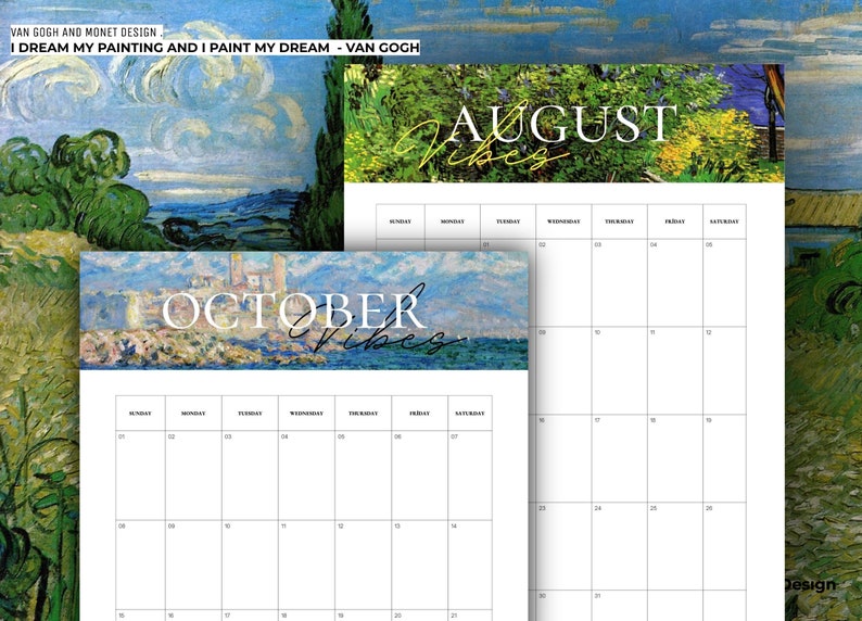 Art 2023 2024 Calendar / Classical Van Gogh Monthly Calendar Etsy